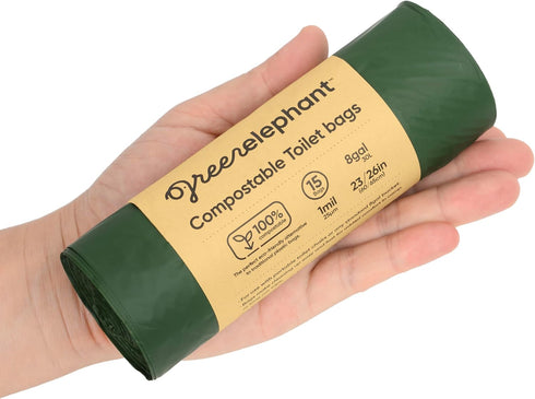 Green Elephant Portable Toilet Bags - Camping Toilet Bags, Camping Potty Bags, Camping Poop Bags for People, Toilet Waste Bags for 5 Gallon Bucket...