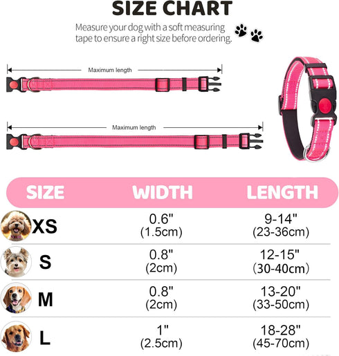 2 Pack Reflective Dog Collar for Large Dogs Girl Boys,Female Male,Nylon Dog Collars for Puppy Small Medium Dogs with Quick Release Safety Buckle, ...