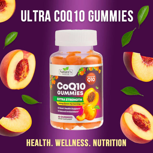 CoQ10 100mg Gummies - 3X Better Absorption, Antioxidant for Heart Health Support & Energy Production, Ultra Coenzyme Q10 Vitamins, Coq 10 Suppleme...
