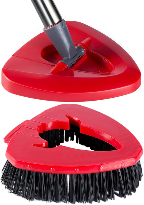 Scrub brush, Spin Mop Scrub Brush Head Replacement + Refill Base Compatible with O Cedar EasyWring 1-Tank System, Hard Bristles Floor Scrubber, Tu...