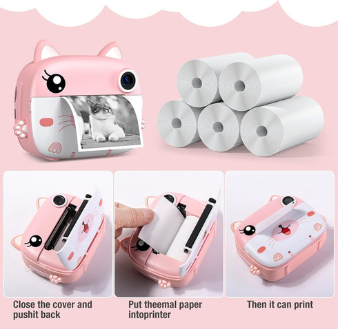 Kids Instant Camera Refill Print Paper-5 Rolls for Kids Instant Print Camera,HD Printing Thermal Print Paper Set Portable Refill Print Paper...