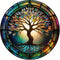 JFYHAB 5D Diamond Painting Kits Life of Tree Stained Glass DIY Diamond Full Round Drill Diamond Art Painting for Adults Tree Diamond Painting Full...