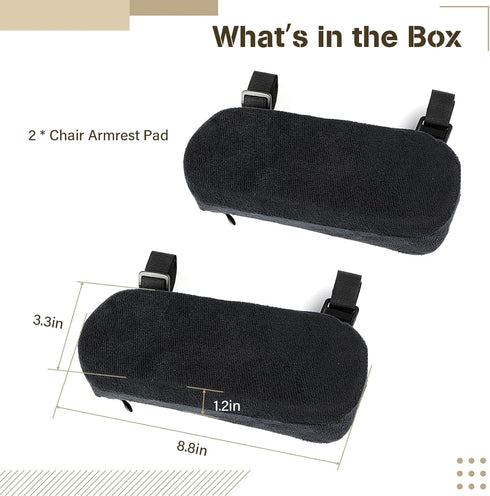 Memory Foam Chair Armrest Pads, 1 Pair Office Chair Arm Pads, Gaming Chair Arm Rest Pillows, Desk Chair Elbow Support Cushions for Offices, Study ...