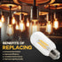 Seentech Dimmable T45 T14 Tubular Vintage Bulbs, E26 LED Edison Bulbs 4W 40W Equivalent, 400 Lumen, 2700K Warm White, Clear Glass Ideal for Ceilin...