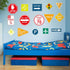 Zonon 15 Pieces Road Signs Wall Decal Traffic Street Signs Stickers Stop Street Transportation Vinyl Wall Decals for Kids Bedroom Classroom Playro...