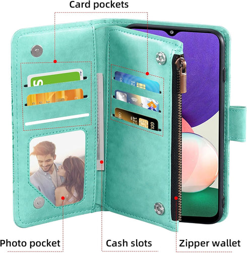 Asuwish Phone Case for Samsung Galaxy A32 5G 2021 6.5 inch Wallet Cover with Tempered Glass Screen Protector and Flip Card Holder Cell Accessories...
