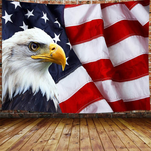 American Flag Tapestry, USA Bald Eagle Stars and Stripes Flag Hippie Tapestry Wall Hanging for Bedroom, Independence Day Fourth of July Tapestries...
