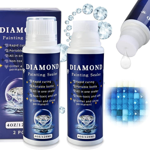 2-pack Diamond Painting Protectant Sealer Brightener(120ml*2), 8OZ Diamond Painting Accessories Glue for Diamond Painting and Puzzles, Diamond Art...