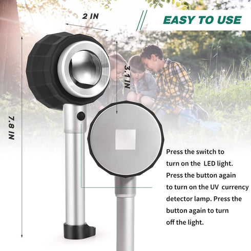 30X Handheld Magnifier with 6 Light, Jeweler Loupes Lighted Magnifying Glass-USB Rechargeable for Seniors Reading Coins Crafts Jewelry Hobbies...