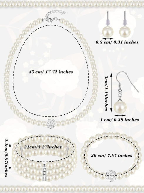 Geyoga 7 Pcs Fascinators Hat for Women Tea Party with Lace Gloves Pearl Necklace Bracelet Earrings Set for Hallween...