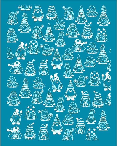 OLYCRAFT 4x5 Inch Clay Stencils Gnome Pattern Silk Screen for Polymer Clay Dwarf Silk Screen Stencils Mesh Transfer Stencils Gnome Mesh Stencil fo...
