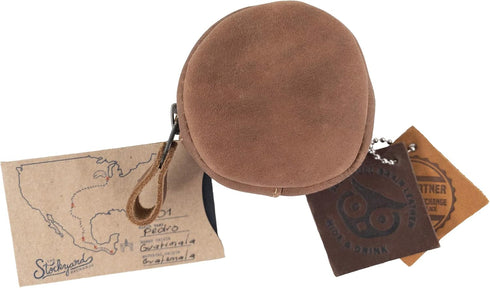 Hide & Drink, Rounded Coin Case, Zippered Wallet, Travel Pouch, Full Grain Leather, Handmade, Single Malt Mahogany...