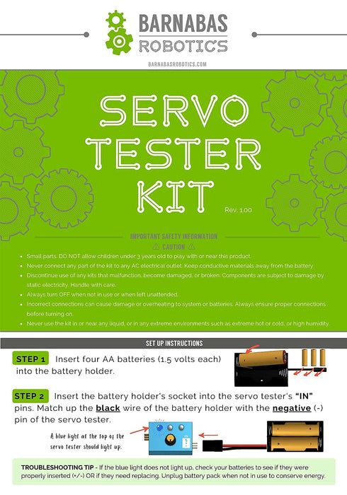 Servo Motor Tester Kit | 180 Degree 9g Servo Motor + RC Servo Tester Controller + 6V Battery Holder...