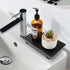 Black Bathroom Counter Organizer Wooden Display Pedesta Stand Kitchen Countertop Trays Farmhouse Wood Riser Dish Soap Dispenser Holder for Bathroo...