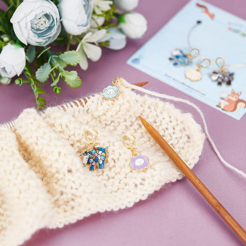 NBEADS 6 Pcs Sheep Stitch Markers, Alloy Enamel Crochet Stitch Marker Charms Locking Stitch Marker Knitting DIY Handmade Gift for Knitting Weaving...