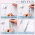 6 Pcs Beadable Keychain Bars Blanks Bead Keychain Metal Beaded Keychain for Pendant DIY Crafts Jewelry Making Gift (Silver)...