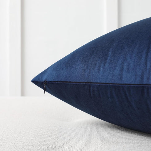 Mixhug Set of 2 Cozy Velvet Square Decorative Throw Pillow Covers for Couch and Bed, Navy Blue, 18 x 18 Inches...