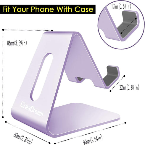 CreaDream Cell Phone Stand, Cradle, Holder,Aluminum Desktop Stand Compatible with Switch, All Smart Phone, iPhone 11 Pro Xs Max Xr X Se 8 7 6 6s P...
