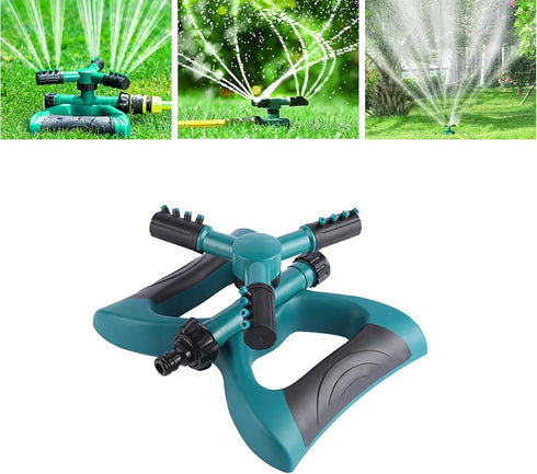 Sprinklers for Yard, 3-in-1 Garden Lawn Sprinkler with 360-Degree Rotation, Large Coverage Area, 4 Arms, Water Sprinkler for Lawn, Outdoor Irrigat...