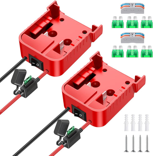2 Packs Power Wheels Adapter for Milwaukee M18 Battery Adapter 18V Power Wheels Battery Conversion Kit with Switch, Fuse & Wire Terminals, 12AWG W...