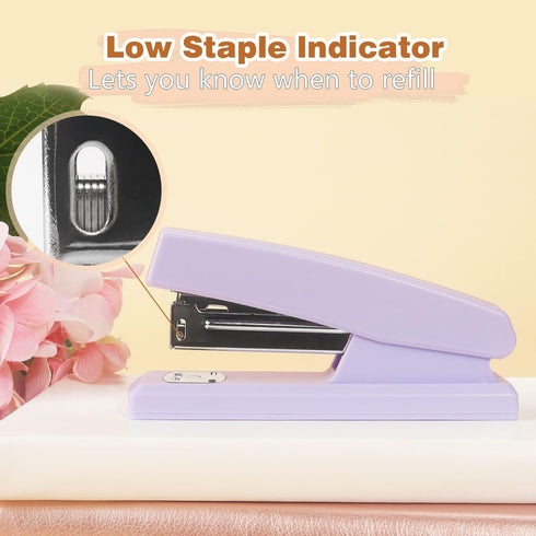 Stapler, Office Stapler, Stapler for Desk Portable Durable Staplers Office Supplies (Purple)...
