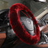 Fluffy Wool Car Steering Wheel Cover Genuine Sheepskin Steering Wheels Interior Accessories for Women Anti-Slip Universal for 15 inch (Wine red)...