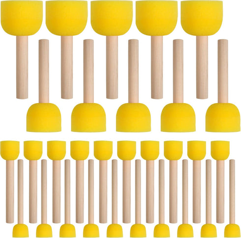 30 Pcs Round Sponges Brush Set, Round Sponge Brushes for Painting, Paint Sponges for Acrylic Painting, Painting Tools for Kids Arts and Crafts (4 ...