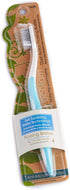 Earth Friendly Compostable Adult Manual Toothbrushes - Silver Infused Soft Bristle Toothbrush (4 Pack) (Blue)...