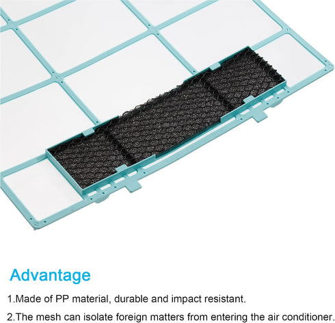 PATIKIL 12.6" x 10.83" Air Conditioner Air Filter, Plastic Air Filtering Screen Replacement with Air Filter Foam for HVAC, Blue Black...
