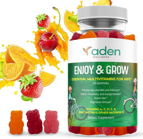 Multi B Vitamin Gummies for Kids – with B-Complex B6 B12 B9 (Folate) B7 (Biotin) B5 (Pantothenic Acid), A, C, D, E, Zinc, Iodine, Inositol – Energ...