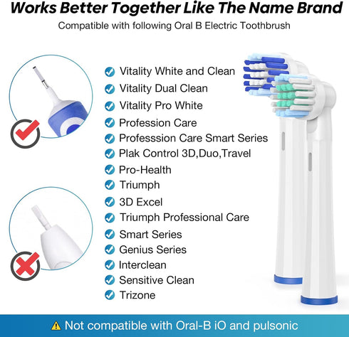 Replacement Heads Compatible with Oral B Braun, Electric Toothbrush Refills Heads Compatible with OralB Pro 1000, 9600, 500, 3000, 8000, 7000, Sen...