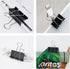 Medium Binder Clips and Paper Clips (24 Pcs) 1.25 Inch,Black Metal Medium Paper Clamps for Office, Home, School...