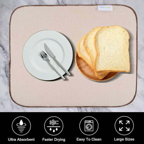 SINLAND Microfiber Dish Drying Mat Super Absorbent Dish Drying Pad for Drainer Kitchen Counter, Large Size Mat for Countertops or Sinks 16Inch X 1...