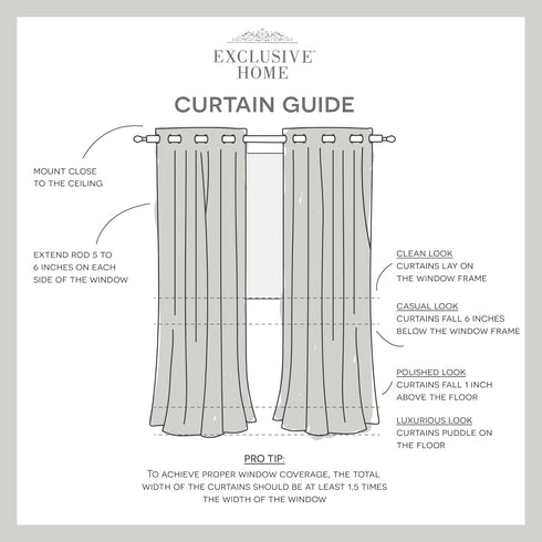 Exclusive Home Loha Linen Grommet Top Curtain Panel Pair, 54"x84", Black Pearl...