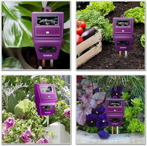 Soil pH Meter, MS05 3-in-1 Soil Moisture/Light/pH Tester Gardening Tool Kits for Plant Care, Great for Garden, Lawn, Farm, Indoor & Outdoor Use (P...