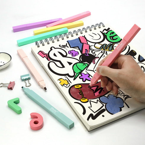 Vitoler Aesthetic Cute Highlighters Bible Pastel Highlighters,10Pcs Rainbow Color Bible Highlighters No Bleed with Soft Chisel Tip,Pastel Highligh...