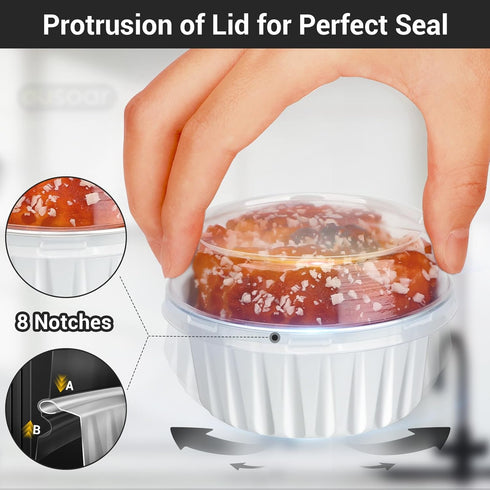 EUSOAR Dessert Cups with Lids, 25pcs 5oz Disposable Ramekins Baking Cups, Cupcake Liners Aluminum Foil Mini Cheesecake Creme Brulee Ramekins Conta...