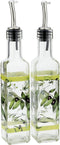 CEDAR HOME Olive Oil Bottle Set Glass Dispenser Vinegar Cruet 17oz. with Stainless Steel Leak Proof Pourer Spout for Cooking or Salad Dressing, Gr...