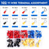 102Pcs Quick Disconnect Electrical Insulated Connectors,O Ring Crimp Terminals Connectors Assortment Kit,Electrical Wire Insulated Butt Kit...