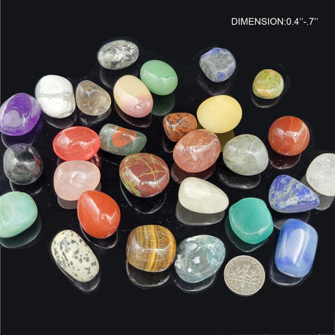 28Pcs Rock & Mineral Collection Set for Adults and Kids,Tumbled Polished Crystal Stones Healing Stones for Chakra Balancing,Jewelry Making,Home De...