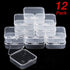 SATINIOR 12 Pack Clear Plastic Beads Storage Containers Box with Hinged Lid for Beads and More (2.12 x 2.12 x 0.79 Inch)...
