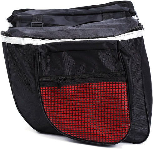 Keenso Double Rear Bag Large Capacity Waterproof Side Rear Bike Bags for Outdoor Riding, Camping, 25L, Black and Red...