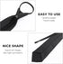 Yolev Black Zipper Tie for Boy Clip-on Neckties Solid Uniform Pre-tied Adjustable Neck Strap Tie for Wedding Graduation...