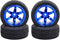 4PCS 1:10 RC Tires and Plastic Wheels Rims for 1/10 Scale On Road Touring Racing Drift Car Traxxas HSP HPI Tamiya (Blue)...