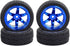 4PCS 1:10 RC Tires and Plastic Wheels Rims for 1/10 Scale On Road Touring Racing Drift Car Traxxas HSP HPI Tamiya (Blue)...