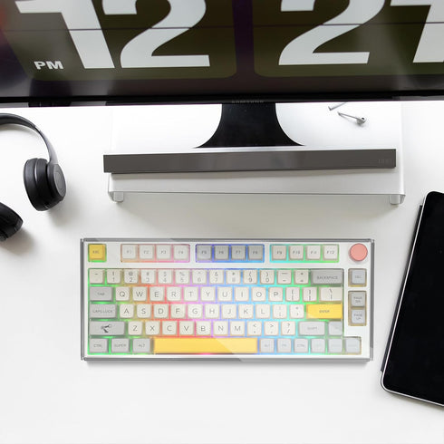 Geekria 75% Knob Keyboard Dust Cover, Clear Acrylic Keypads Cover for 84 Keys Computer Wireless Keyboard, Compatible with EPOMAKER TH80 75% Mechan...