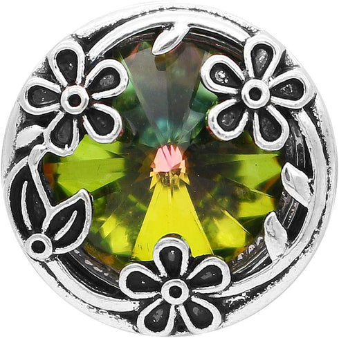 10pcs New Flower Style with Crystal Snap Buttons Charms fit Snap Bracelet Bangles Necklace...
