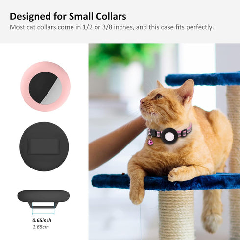 2022 Airtag Cat Collar Holder, Small Air tag Cat Collar Holder Compatible with Apple Airtag GPS Tracker, 2Pack Waterproof Case Cover for Cat Dog P...