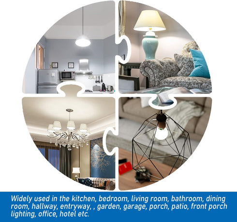 E26 LED Bulb, 60W Equivalent Light Bulb, 9W Medium Screw Base Bulb, Non-Dimmable, Daylight White 5000K 4 Packs...