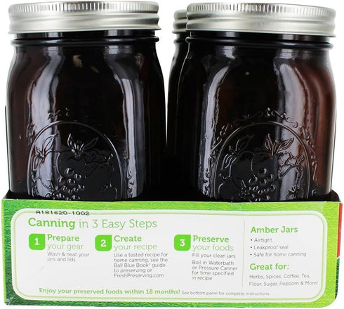 Ball Wide Mouth Canning Jars, Quart, Amber, 4 Count,1440069046...